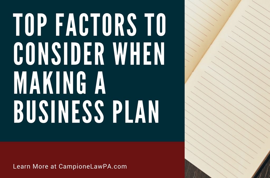 factors to consider when drawing a business plan