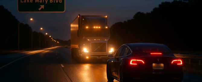 Florida Highway Patrol investigates fatal Tesla and semitruck crash on I 4 near Lake Mary Boulevard in Seminole County